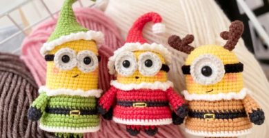 personnage crochet no&euml;l - Amigurumi minion xmas