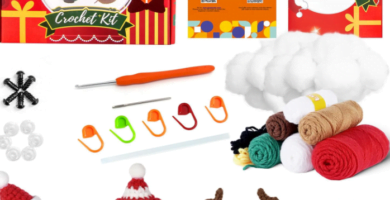 Kit de crochet de No&euml;l 4 pi&egrave;ces pour d&eacute;butants