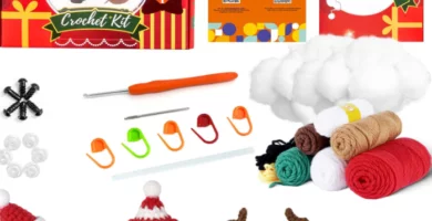 Kit de crochet de No&euml;l 4 pi&egrave;ces pour d&eacute;butants