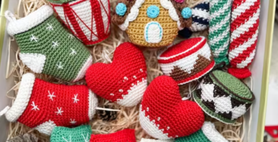 ornements au crochet &agrave; accrocher dans le sapin de no&euml;l