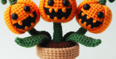 bouquet de citrouille au crochet