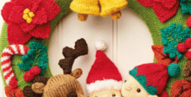 couronne no&euml;l au tricot