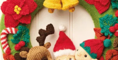 couronne no&euml;l au tricot