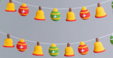 guirlande de no&euml;l au crochet - d&eacute;co de no&euml;l crochet