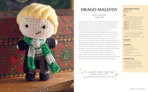 drago malefoy amigurumi du livre harry potter la magie du crochet