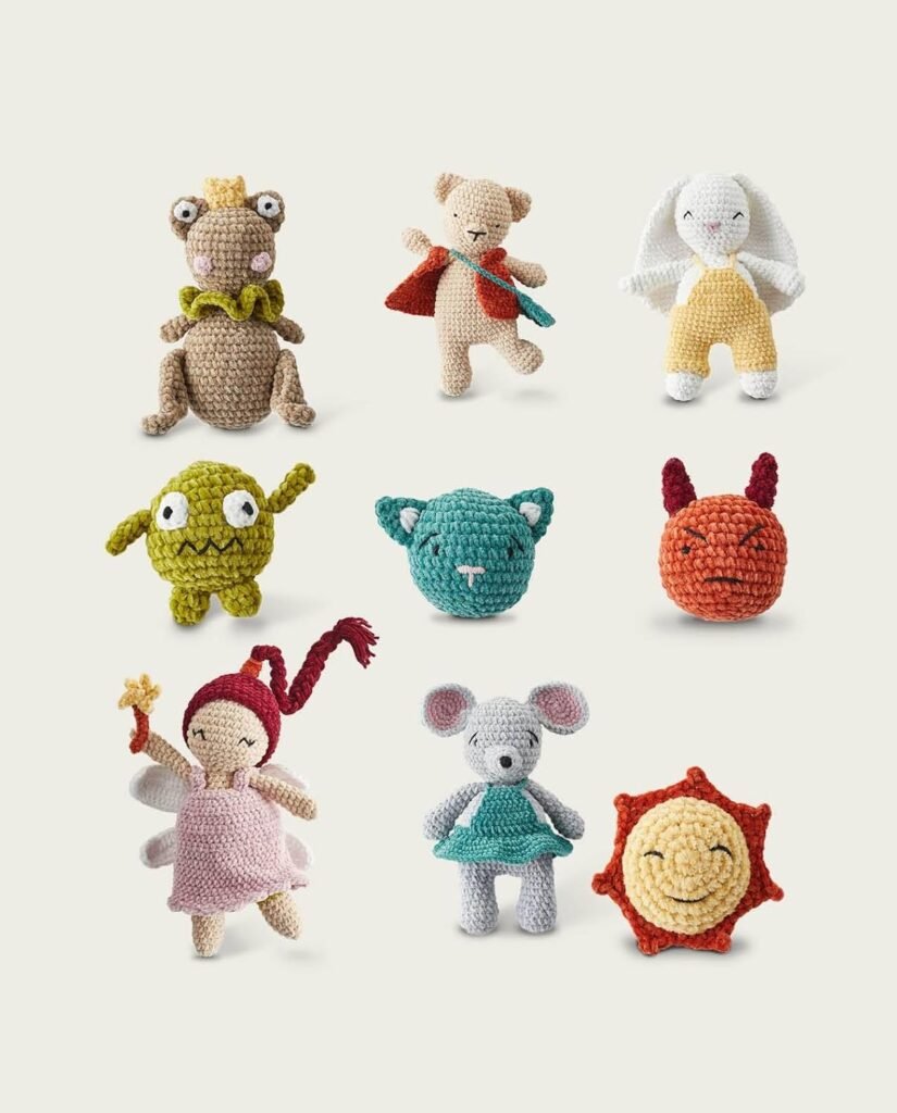 Kit crochet amigurumi Phildar 9 personnages la grenouille