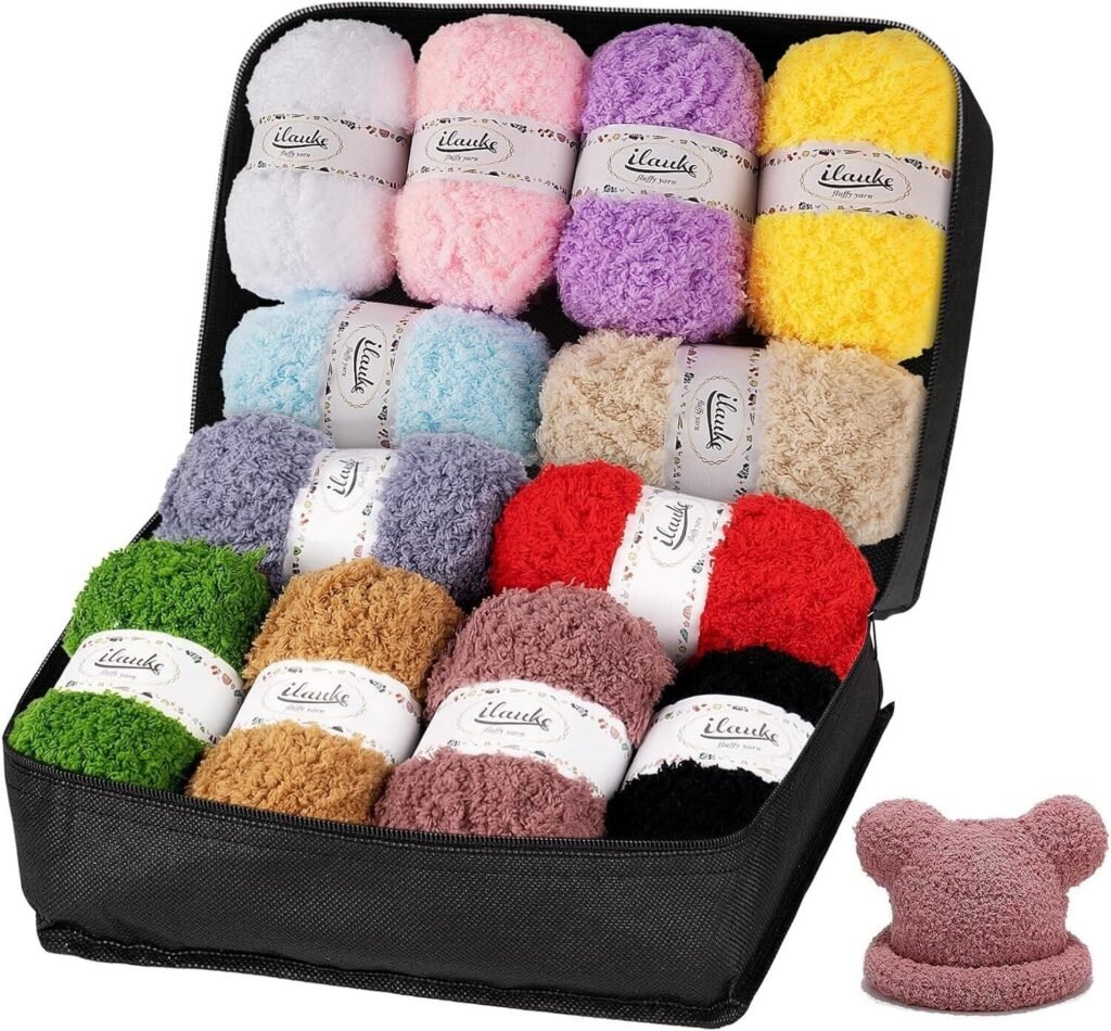 laine chenille amazon pas cher - fil chenille pour amigurumi de couleurs