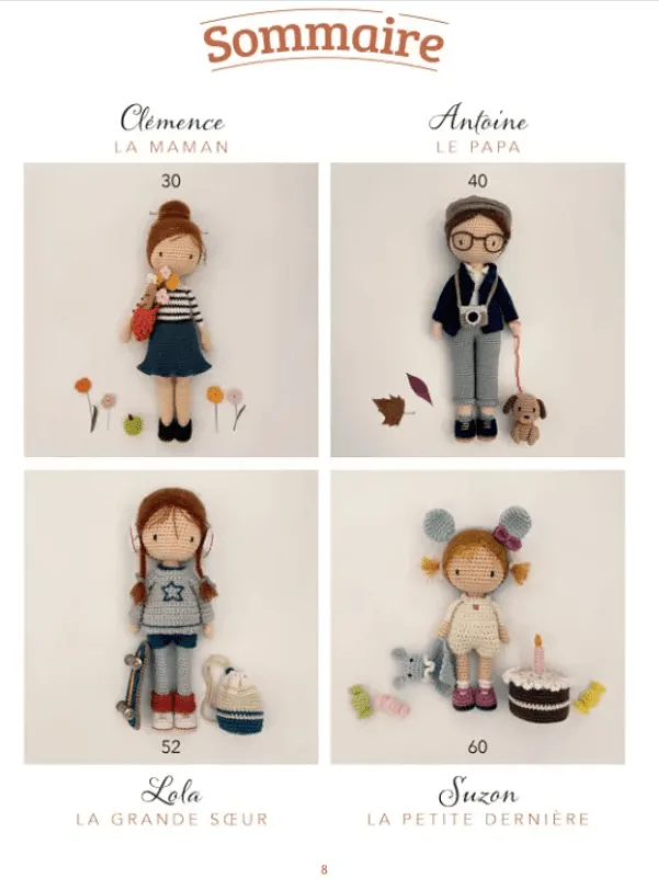 lulu crochet et ses poup&eacute;es dans un livre pour toutes la famille, papa, maman, la soeur