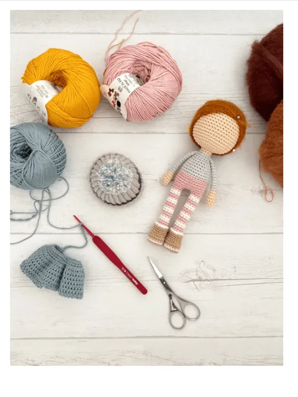 le mat&eacute;riel n&eacute;cessaire pour faire les poup&eacute;es lulu crochet