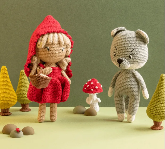 Le petit chaperon rouge et le loup - les contes de notre enfance au crochet