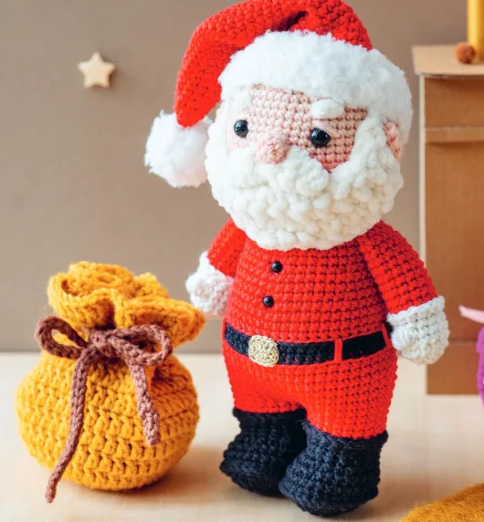 p&egrave;re noel au crochet amigurumi