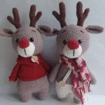 Patron Renne de No&euml;l au crochet - amigurumi