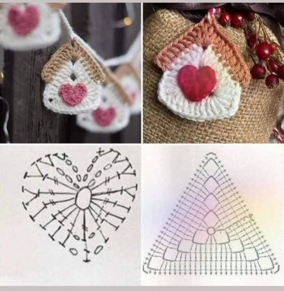 patron maison au crochet gratuit et coeur au crochet gratuit