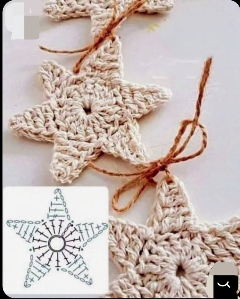 patron étoile à suspendre dans le sapin au crochet