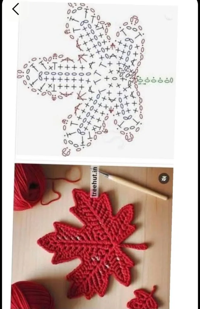 patron feuille d'arbre au crochet