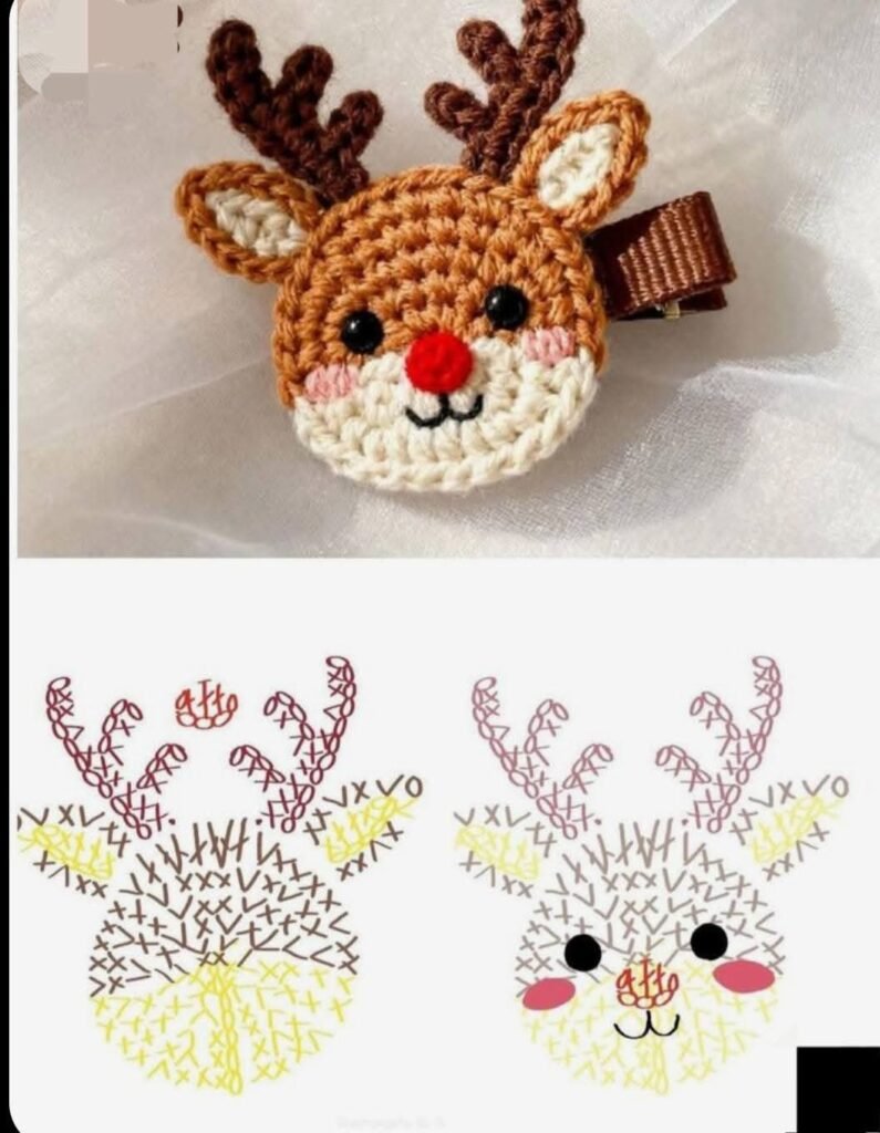 patron tete de renne au crochet gratuit